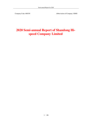 Thumbnail Shandong Hi-Speed Half-year Report 2020