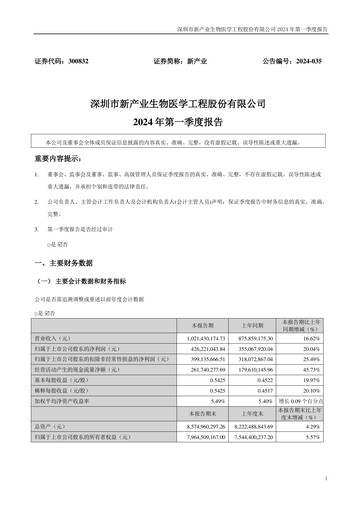 Thumbnail Shenzhen New Industries Biomedical Engineering Quarterly Report 2024-q1