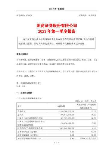 Thumbnail Zheshang Securities Quarterly Report 2023-q1
