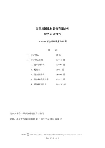 Thumbnail Beijing New Building Materials Financial Statement 2009