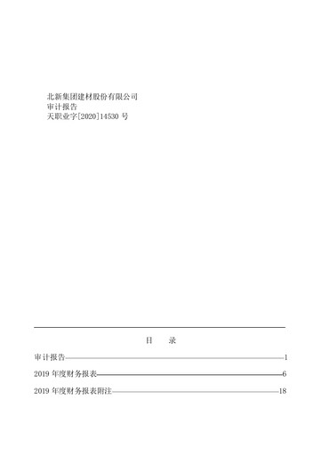 Thumbnail Beijing New Building Materials Financial Statement 2019