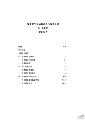 Thumbnail Zhifei Biological Products Financial Statement 2018