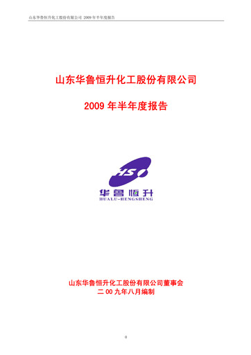 Thumbnail Hualu Hengsheng Half-year Report 2009-h1