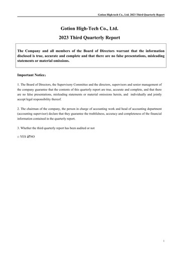 Thumbnail Gotion High-tech Co.,Ltd. Quarterly Report 2023-q3