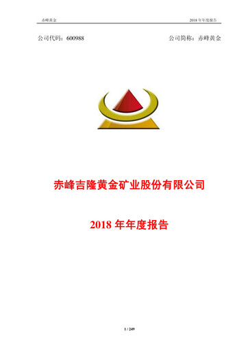 Thumbnail Chifeng Jilong Gold Mining Annual Report 2018