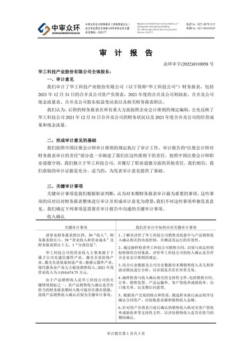 Thumbnail Huagong Tech Financial Statement 2021