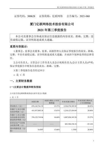 Thumbnail Yealink Network Technology Quarterly Report 2021-q3