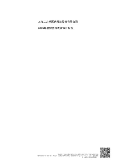 Thumbnail Shanghai Allist Pharmaceuticals Financial Statement 2025