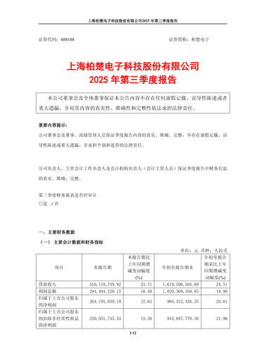 Vorschaubild Shanghai BOCHU Electronic Technology Quartalsbericht 2025-q3