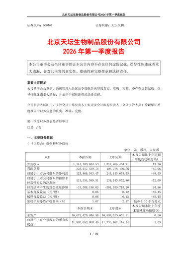 Thumbnail Tiantan Bio Quarterly Report 2026-q1
