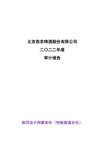 Thumbnail Beijing Yanjing Brewery Financial Statement 2022