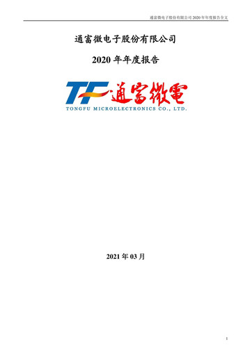 Miniature Tongfu Microelectronics Co.,Ltd Rapport annuel 2020