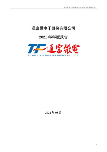 Miniature Tongfu Microelectronics Co.,Ltd Rapport annuel 2021