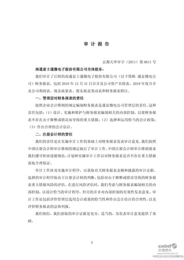 Miniature Tongfu Microelectronics Co.,Ltd Bilan financier 2010