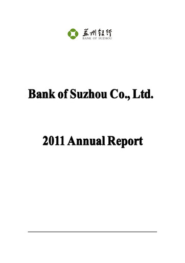 Miniature Bank of Suzhou Rapport annuel 2011
