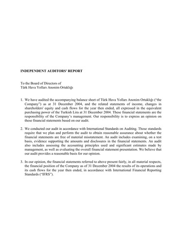 Thumbnail Turkish Airlines Financial Statement 2004