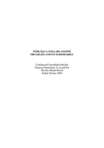 Thumbnail Turkish Airlines Half-year Report 2020-h1