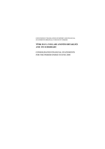 Thumbnail Turkish Airlines Half-year Report 2008-h1