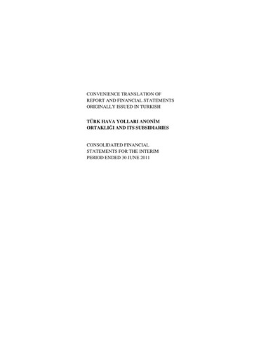 Thumbnail Turkish Airlines Half-year Report 2011-h1