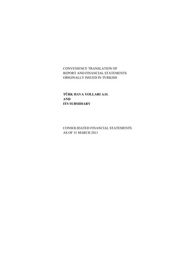 Thumbnail Turkish Airlines Quarterly Report 2011-q1
