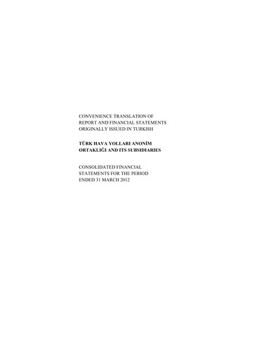 Thumbnail Turkish Airlines Quarterly Report 2012-q1