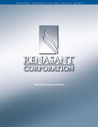 Thumbnail Renasant Corp Annual Report 2007
