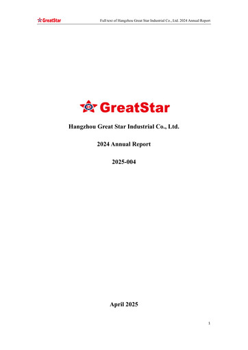 Miniature Hangzhou Greatstar Industrial Rapport annuel 2024