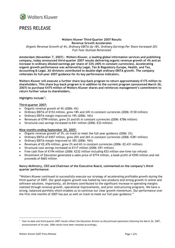 Thumbnail Wolters Kluwer Financial Statement 2007-9m