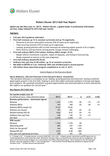 Thumbnail Wolters Kluwer Financial Statement 2013-h1