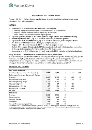 Thumbnail Wolters Kluwer Financial Statement 2014