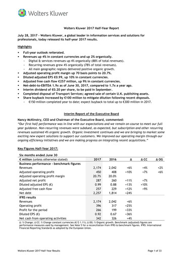 Thumbnail Wolters Kluwer Financial Statement 2017-h1