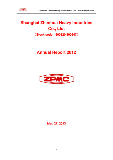 Thumbnail ZPMC (Shanghai Zhenhua Heavy Industries) Annual Report 2012