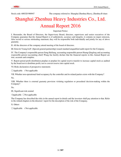 Thumbnail ZPMC (Shanghai Zhenhua Heavy Industries) Annual Report 2016