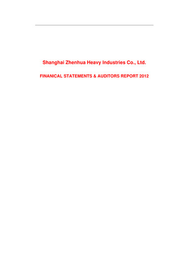 Thumbnail ZPMC (Shanghai Zhenhua Heavy Industries) Financial Statement 2012