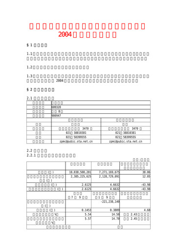 Thumbnail ZPMC (Shanghai Zhenhua Heavy Industries) Quarterly Report 2004-q3