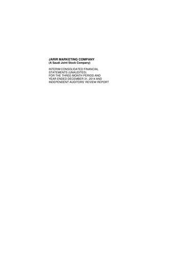 Thumbnail Jarir Quarterly Report 2014-q4