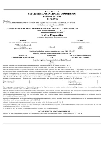 Thumbnail Centene Annual Report 2024