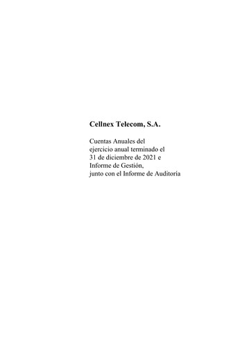 Thumbnail Cellnex Telecom
 Financial Statement 2021