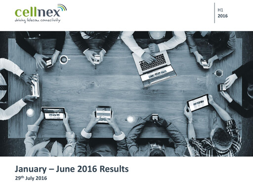 Thumbnail Cellnex Telecom
 Half-year Report 2016-h1