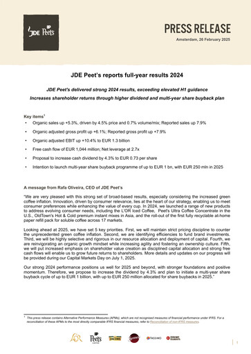 Thumbnail JDE Peet's Financial Statement 2024
