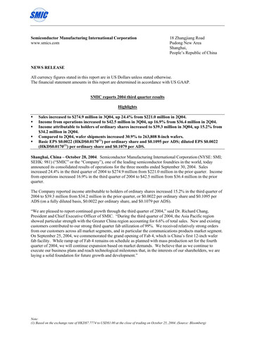 Thumbnail SMIC Quarterly Report 2004-q3