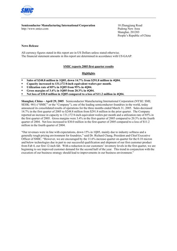 Thumbnail SMIC Quarterly Report 2005-q1