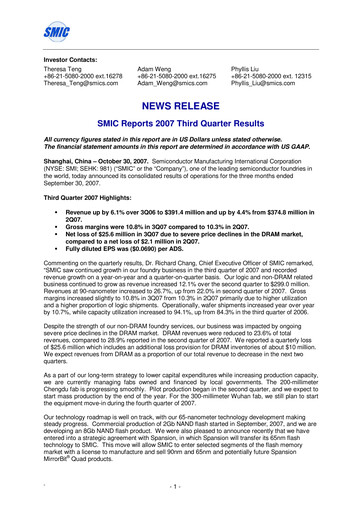 Thumbnail SMIC Quarterly Report 2007-q3