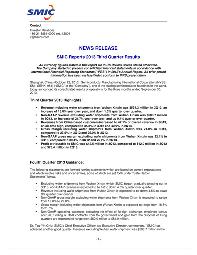 Thumbnail SMIC Quarterly Report 2013-q3