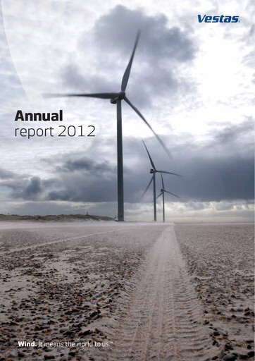 Thumbnail Vestas Wind Systems Annual Report 2012