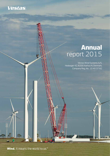 Thumbnail Vestas Wind Systems Annual Report 2015