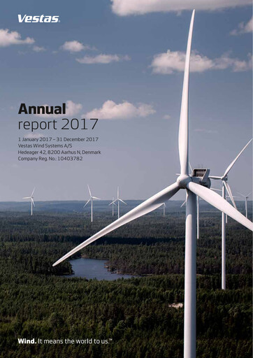 Thumbnail Vestas Wind Systems Annual Report 2017