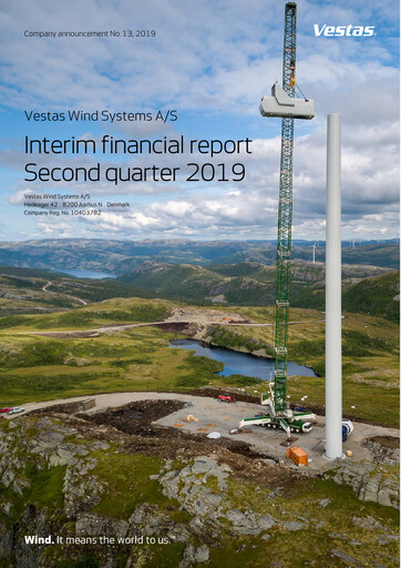 Thumbnail Vestas Wind Systems Financial Report 2019-h1