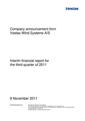 Thumbnail Vestas Wind Systems Quarterly Report 2011-q3