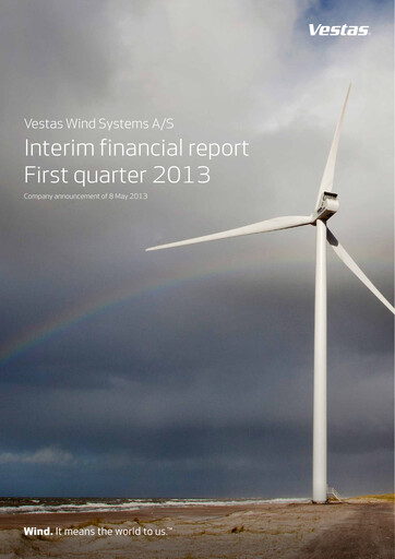 Thumbnail Vestas Wind Systems Quarterly Report 2013-q1